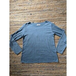New Connections Angora Wool Blend Sweater Blue Women's 6 Scoop Neck Soft Cozy